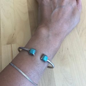 Turquoise and silver cuff bracelet
